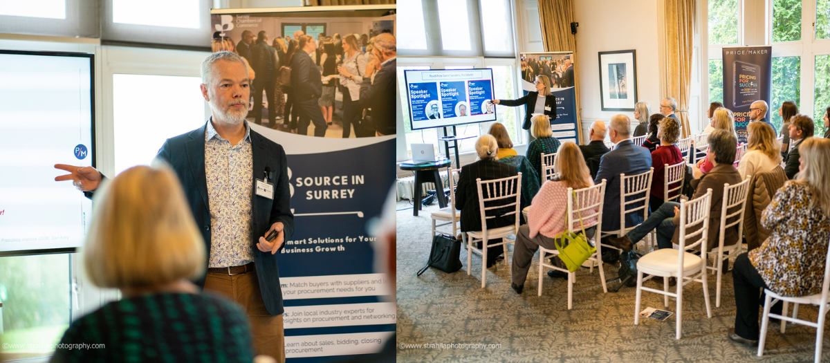 2 photos of the Source in Surrey Roadshow at Hartsfield Manor